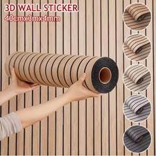 5X 3D Wood Grain Panel Thick Wallpaper Stick Self Adhesive Wood Slat Wall Panels