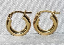 9CT GOLD PLAIN CREOLE HOOP LADIES EARRINGS ~