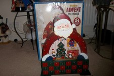 Vintage Costco Wooden Advent Calendar Includes 24 Hanging Ornaments