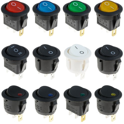 Off round rocker - switch, +