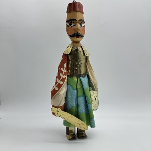 Vintage tunisian wooden puppet - vintage,
