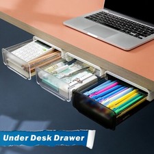 Under Desk Drawers Study Table Drawer Tray Pencil Storage Organizer Box Holder