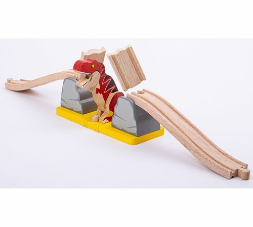 Dinosaur bridge crash wooden - bridge,