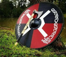 24 inch Wood & Metal MEDIEVAL Knight Shield Handcrafted Viking Shield Decorative