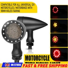 Motorcycle Black LED Bullet