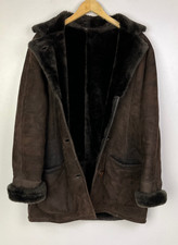 Real SHEEPSKIN SHEARLING COAT UK Size 14 (US 10) Women`s Winter Jacket Brown