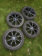 17” 4x108 Ford Fiesta Alloy Wheels Alloys With Tyres St Line Zetec Black   Red