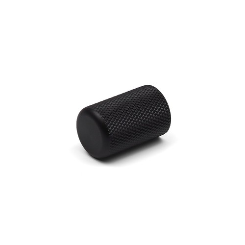 Black knurled cabinet knob - black,