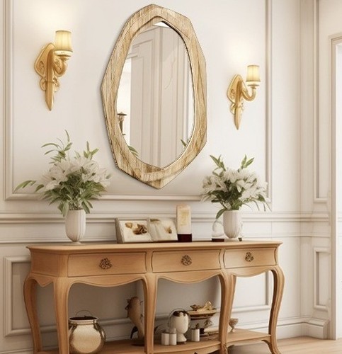 Wall mirror wooden irregular - wall,