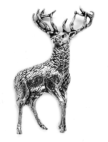 Standing stag pin badge - standing,
