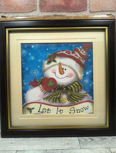 Framed fiber optic snowman - fiber,