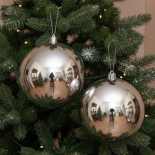 2 Giant Silver Christmas Tree