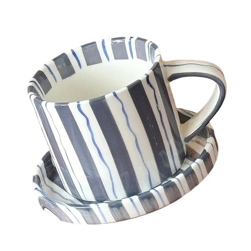 5inch striped ceramic - 5inch, coffee