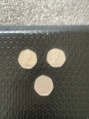 Large 50p pence coins old - pence, coins,