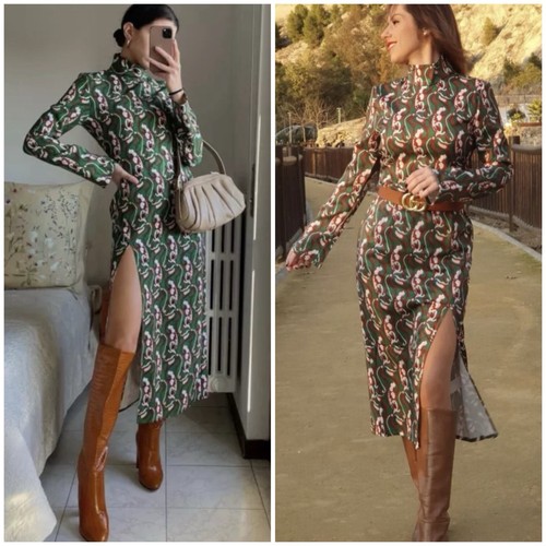 Zara new green floral - zara,