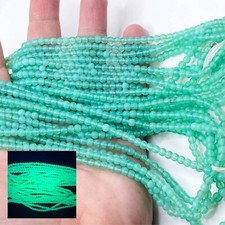 100pcs Uranium Glass Beads Blue Green Opal 4mm