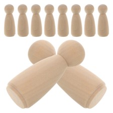 10 Pcs Peg Doll Large Dolls Puppet Little Wooden Man Child
