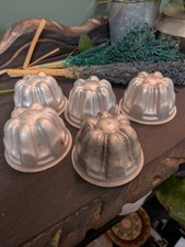 Set of 5 Vintage Aluminium Jelly Moulds Retro Kitchenalia