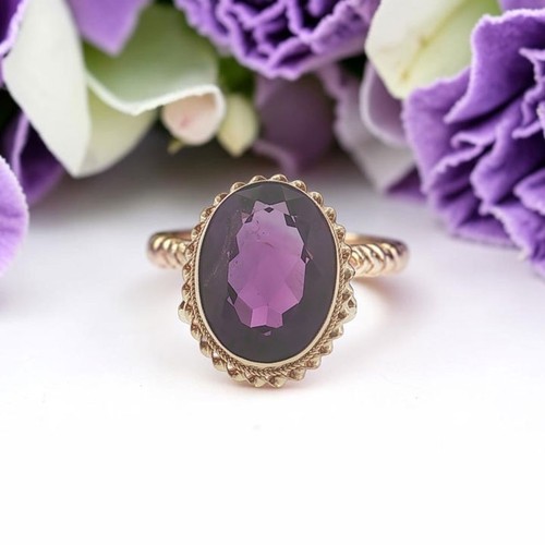 Vintage 9ct gold amethyst - 9ct,