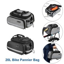 Waterproof Bike Rear Rack Bag Bicycle Double Pannier Luggage Trunk Pack 20L