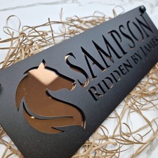 Horse Name Plaque Black and COPPER Mirror Laser Cut -Custom Gift for Horse Owner