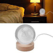 Moon Colorful Light 3D Moon Night Lamp Crystal Ball Night Light LED Wooden I NEW