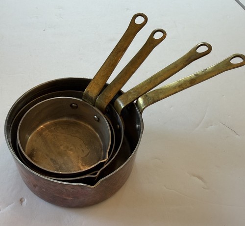 Antique copper measuring - measuring, cups