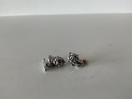 Sterling silver pig and trough - pig,