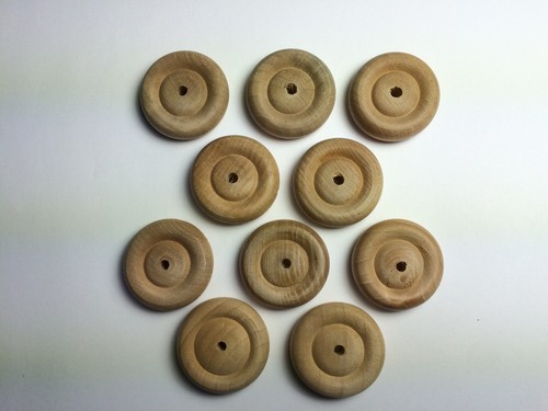 60mm wooden wheels - 10,