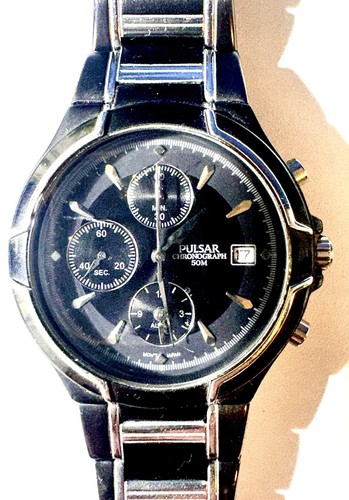 Mens pulsar chronograph watch - chronograph,