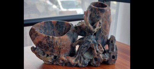 Vintage soapstone carving/ink