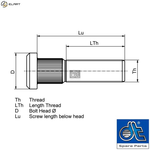 Wheel stud 65192 for renault - wheel,