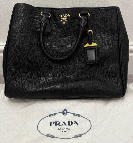 Prada black pebbled leather - pebbled,