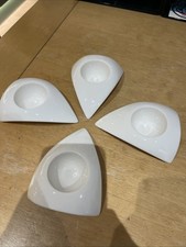 VINTAGE PAUSA EGG CUPS WHITE CERAMIC SET OF 4 See Description