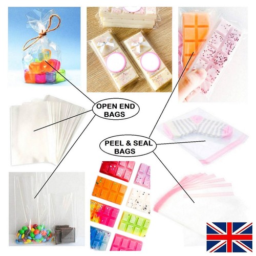 Clear cellophane bags sweets - clear,