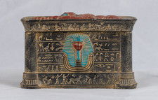 HANDMADE ANCIENT EGYPTIAN Sphinx and King Tut Multi-Color Box (BS)