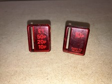 Arcade Machine S10 Coin Mechanism 10p RED INSERT BEZELS / Fruit Machines etc