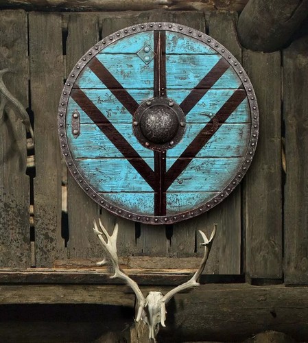 Wooden round viking shield - wooden,