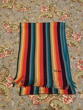 Men’s Iconic Paul Smith Stripe Scarf - Excellent New Condition 100% Wool