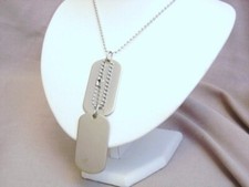 MILITARY DOG TAGS - Silver MENS ARMY TAG NECKLACE SET BOYS BIRTHDAY GIFT