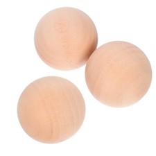 3PCS Wooden Balls Natural Unfinished Craft Solid Wood Round Diameter 3 CM