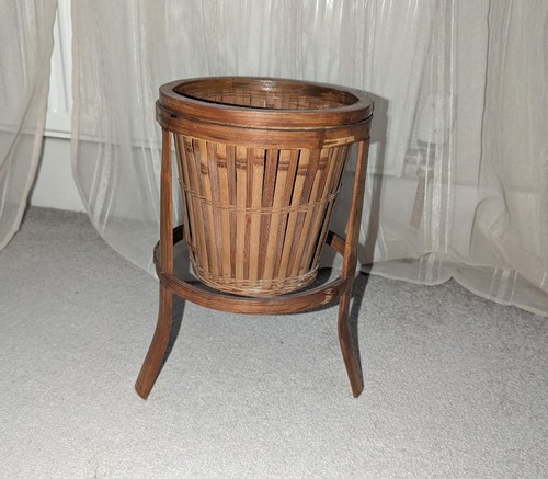 Vintage wicker bamboo plant - wicker,