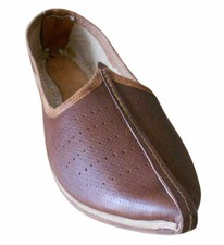 Shoes Indian Men Wedding Leather Handmade Jutties Mojaries Khussa Flat UK 7.5