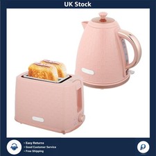 Modern Light Pink Kettle & Toaster Set – Fast Boil 1.7L & 7 Browning Options