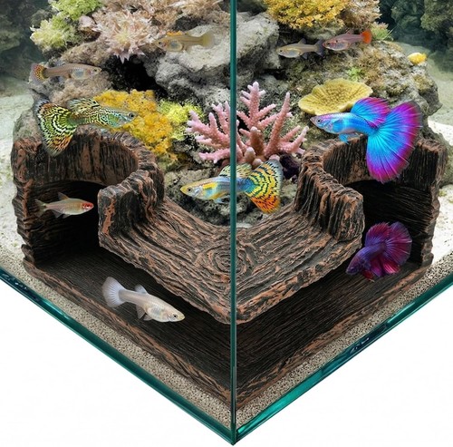Aquarium cave corner fish - 90°,