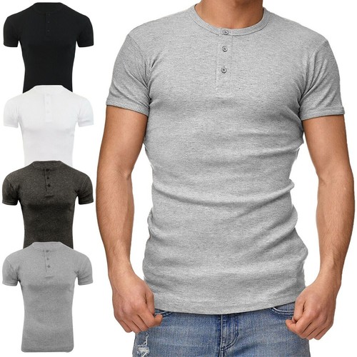 Mens henley shirt - henley, short