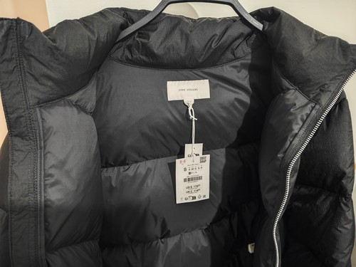 Zara black puffer jacket - black,