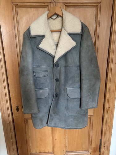 Men vintage sheepskin coat - vintage,