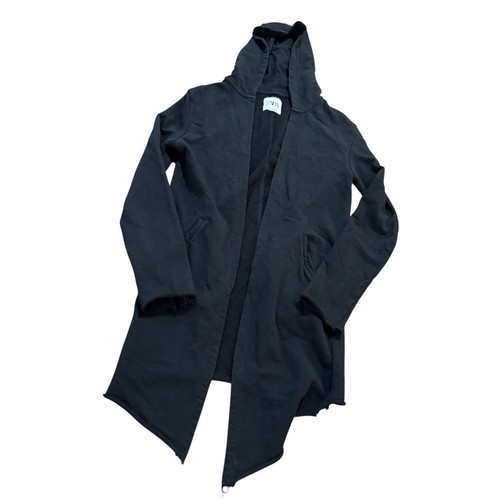 Zara black hooded open front - black,