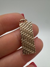 Textured Wavy Ingot 14ct Rolled Gold Bonded Pendant Hallmarked 585RG Gift Idea